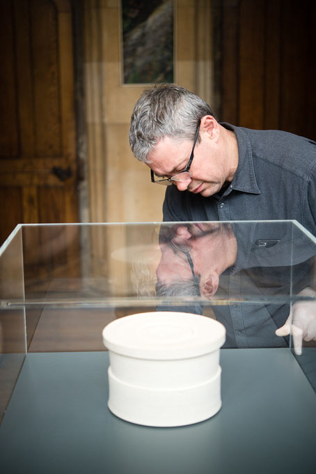 Julian Stair installing Quietus in Manchester Cathedral 2016